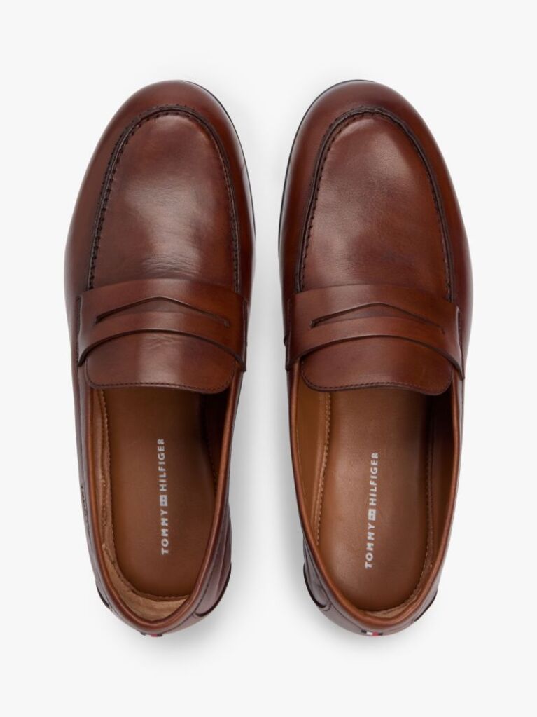 Brown Leather Flexible Loafers  Men