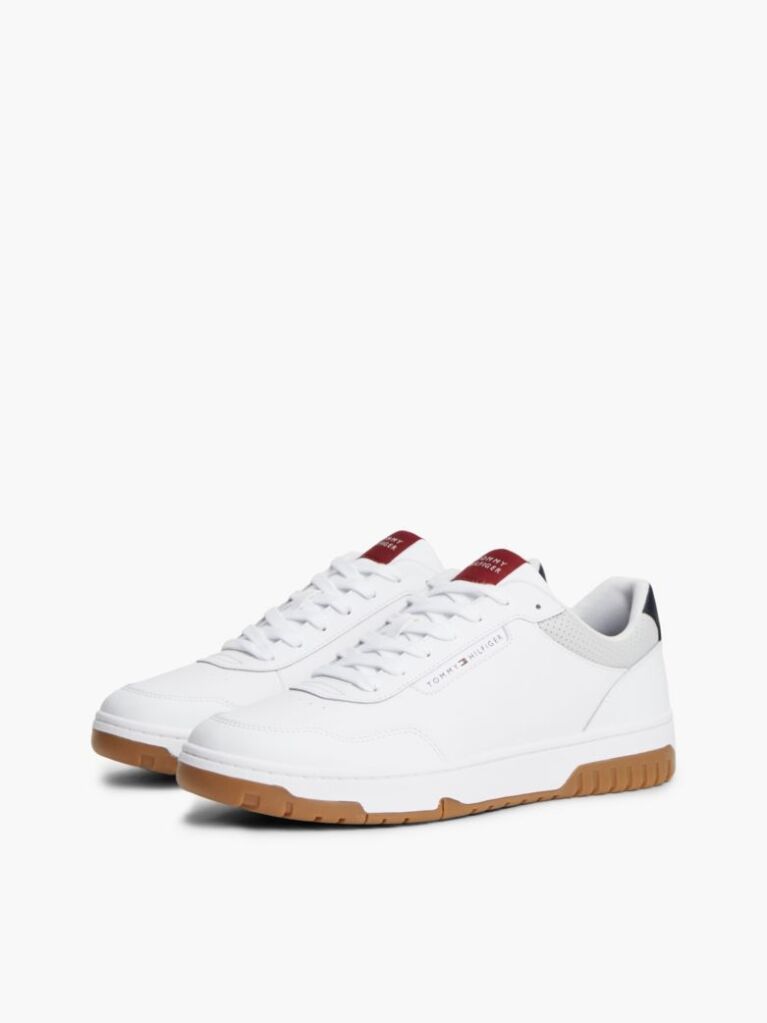 Blue Mixed Texture Basketball Trainers With Leather  Men