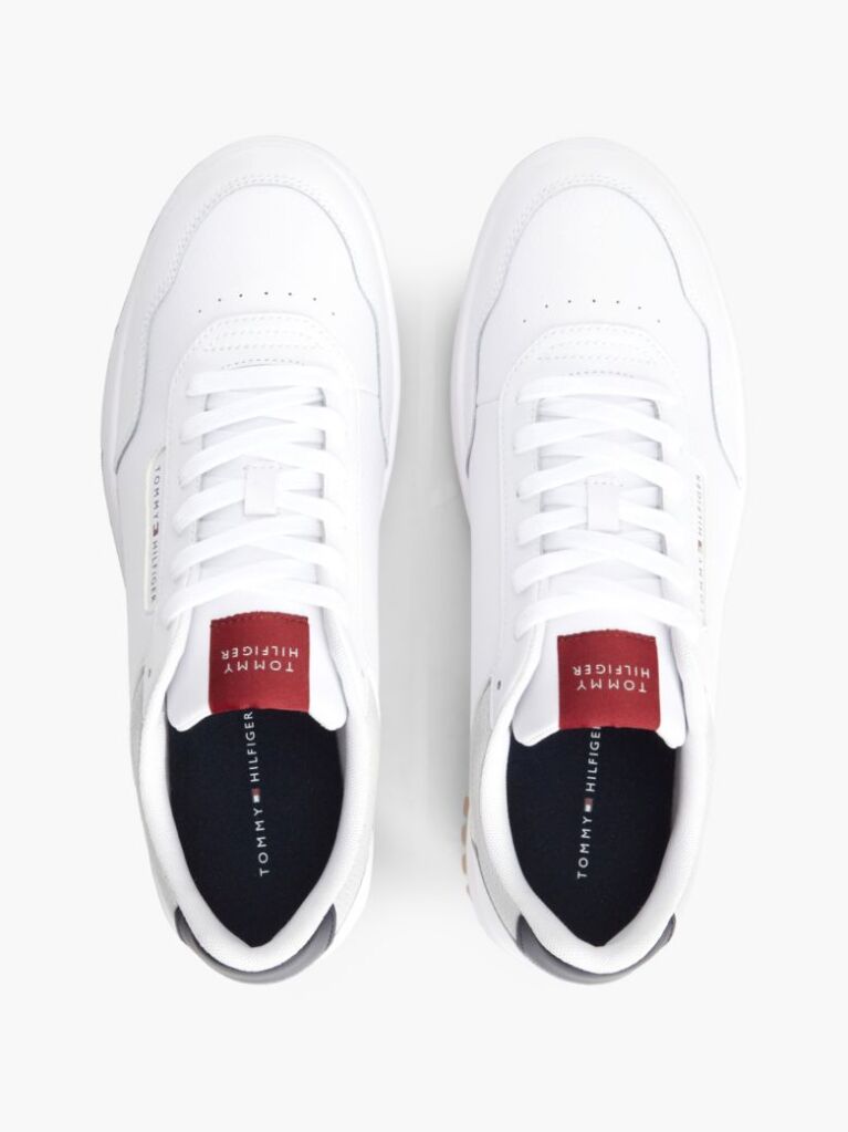 Blue Mixed Texture Basketball Trainers With Leather  Men