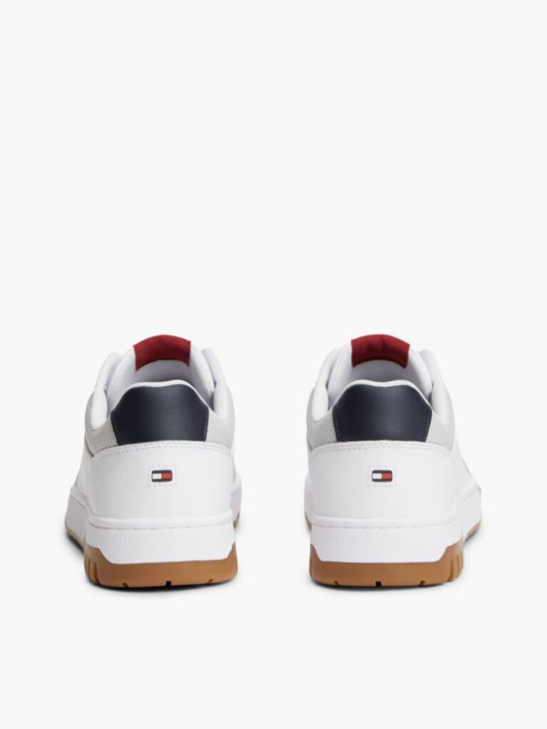 Blue Mixed Texture Basketball Trainers With Leather  Men