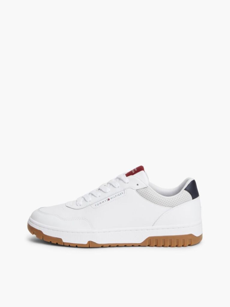 Blue Mixed Texture Basketball Trainers With Leather  Men