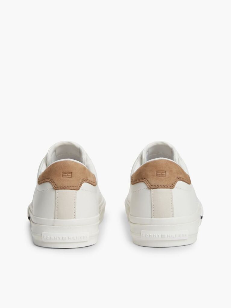 Μπεζ Δερμάτινα Sneakers Με Πίσω Λεπτομέρεια Σε Αντίθεση  Άνδρες