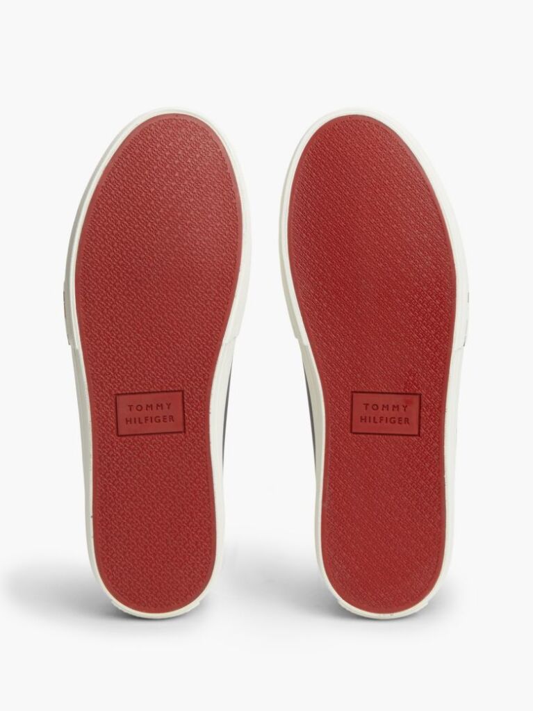 Μπλε Δερμάτινα Sneakers Με Πίσω Λεπτομέρεια Σε Αντίθεση  Άνδρες