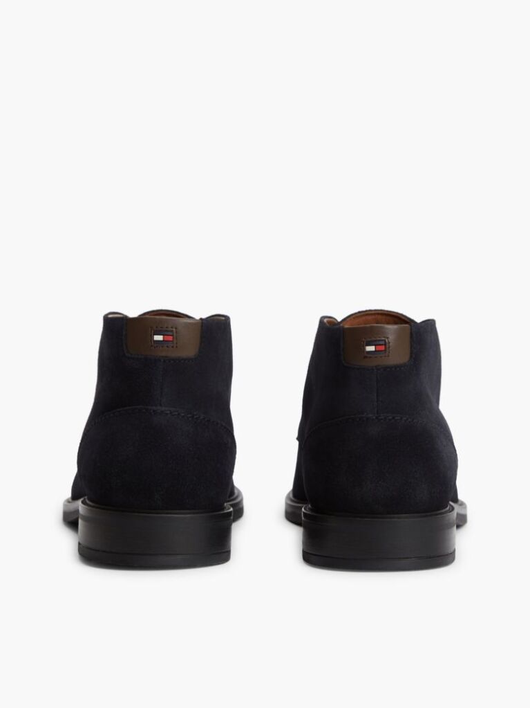 Blue Suede Lace-Up Ankle Boots  Men