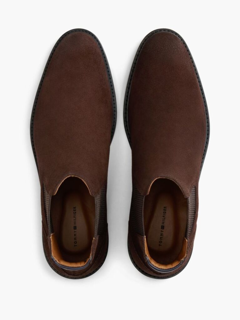 Brown Suede Rubberised Flag Chelsea Boots  Men