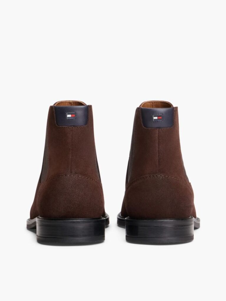 Brown Suede Rubberised Flag Chelsea Boots  Men