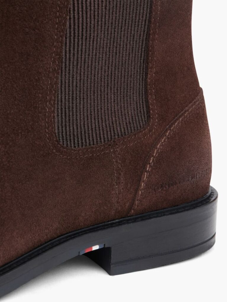 Brown Suede Rubberised Flag Chelsea Boots  Men