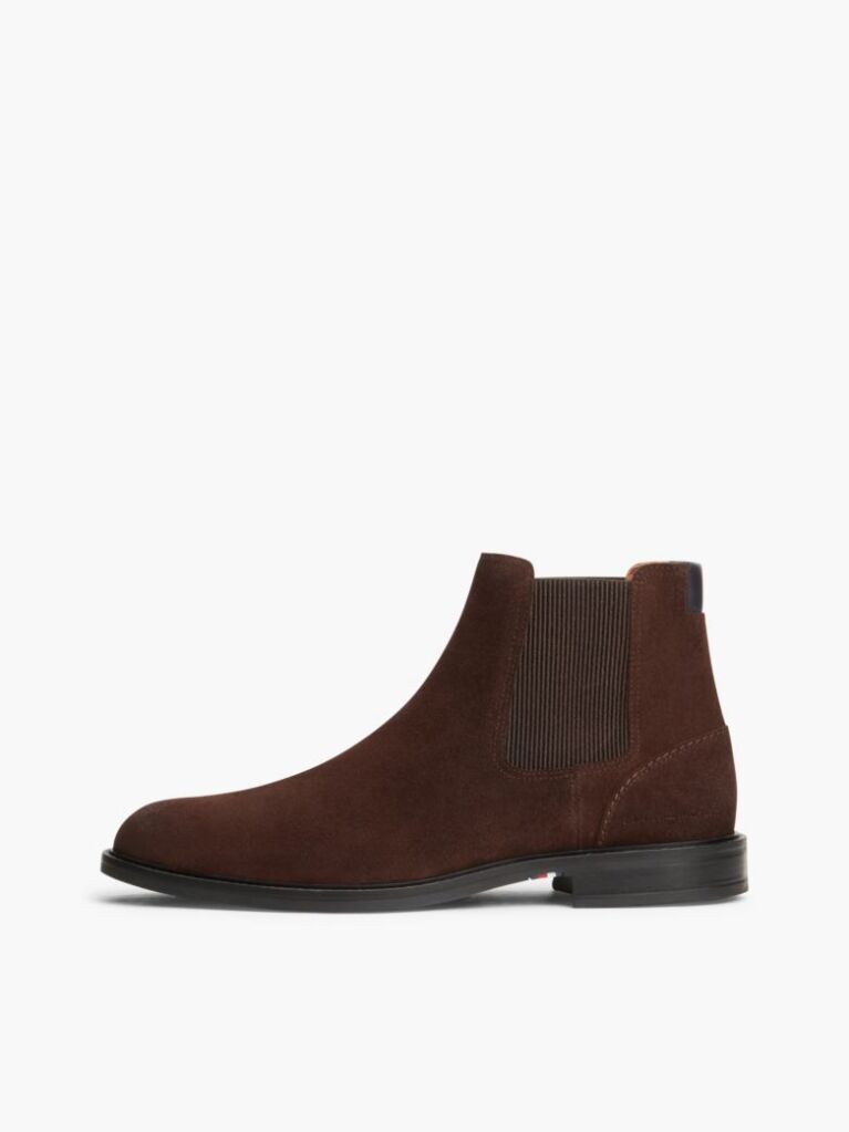 Brown Suede Rubberised Flag Chelsea Boots  Men