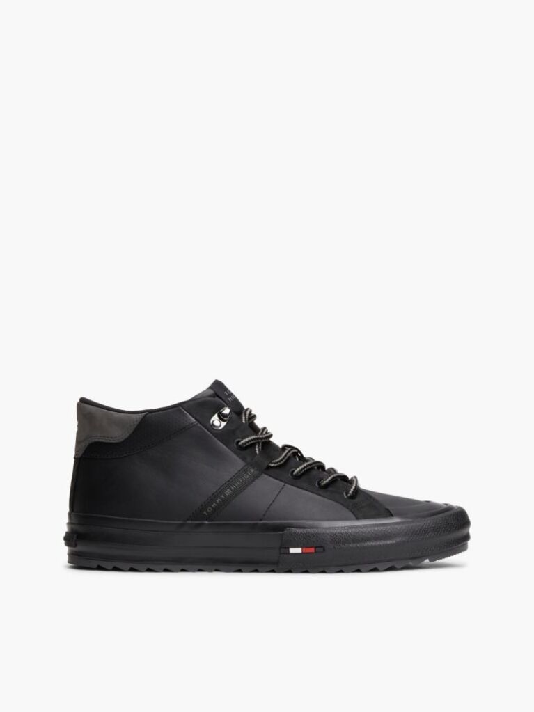 Μαύρο Δερμάτινα Sneakers  Άνδρες