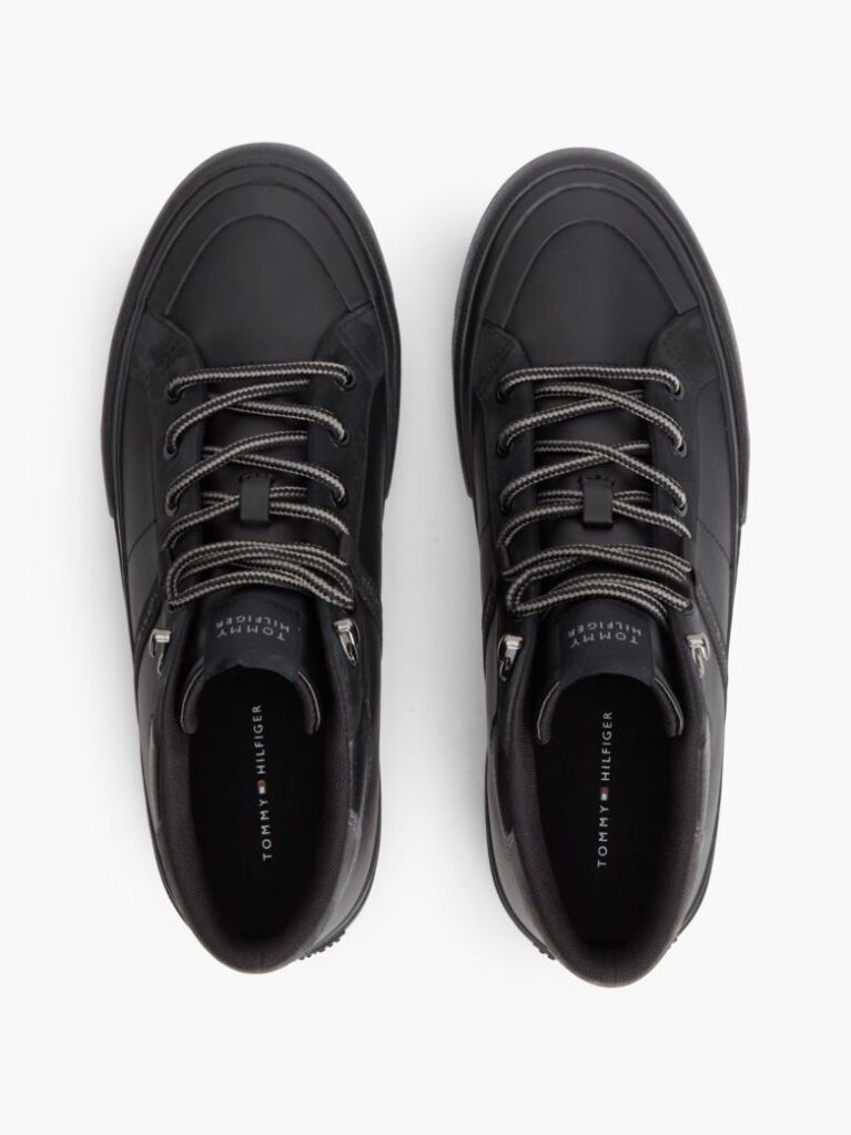 Μαύρο Δερμάτινα Sneakers  Άνδρες