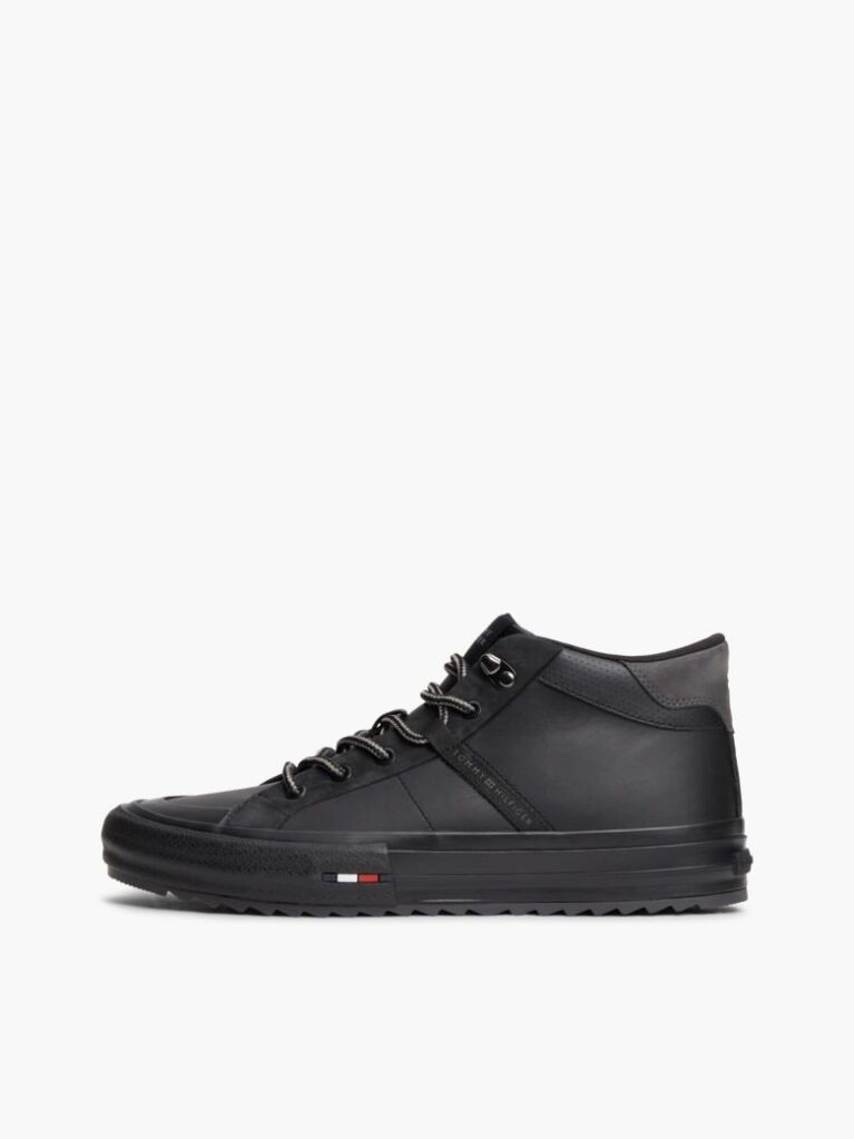 Μαύρο Δερμάτινα Sneakers  Άνδρες