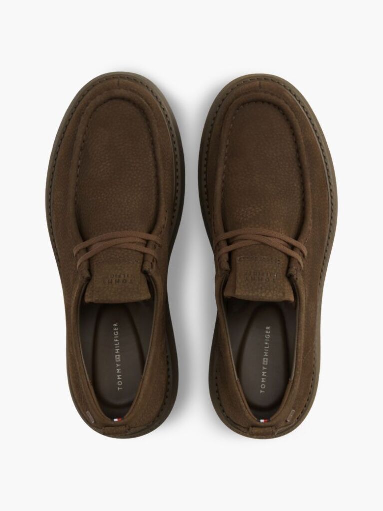 Καφέ Δερμάτινα Δετά Loafers Με Moc Μύτη  Άνδρες