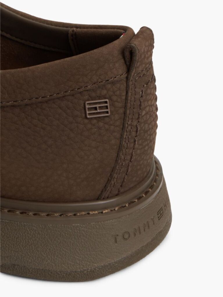 Καφέ Δερμάτινα Δετά Loafers Με Moc Μύτη  Άνδρες