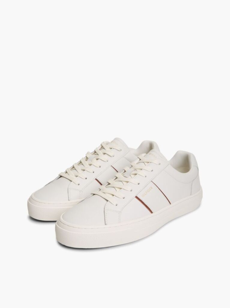 Μπεζ Δερμάτινα Sneakers Με Cupsole   Άνδρες