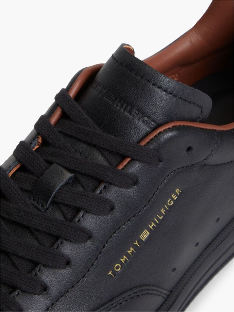 Μαύρο Δερμάτινα Sneakers  Άνδρες