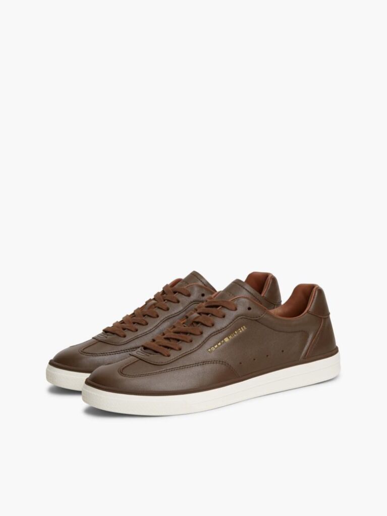 Καφέ Δερμάτινα Sneakers  Άνδρες