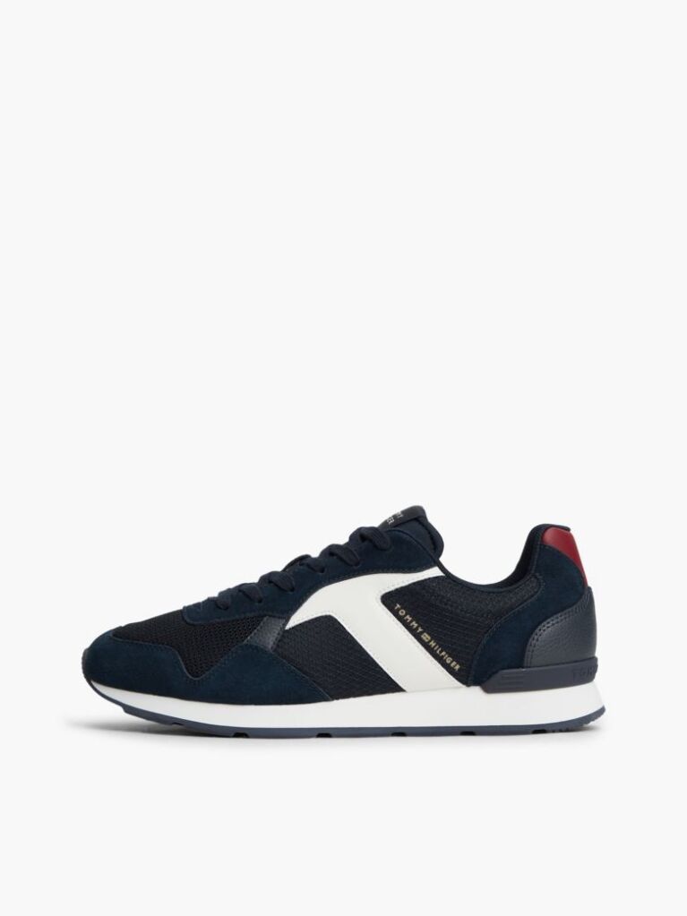Μπλε Sneakers Με Μίξη Υφών Και Λογότυπο  Άνδρες