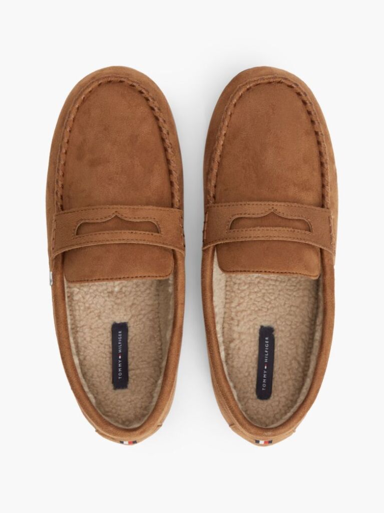 Brown Flag Embroidery Driver Slippers  Men
