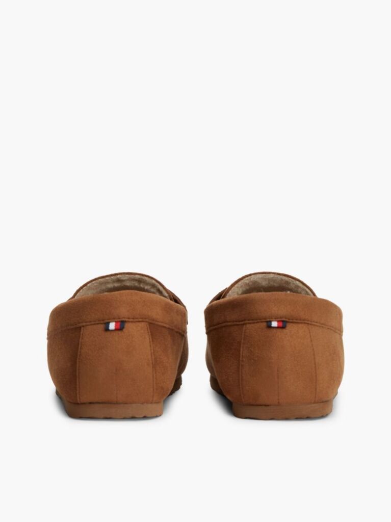 Brown Flag Embroidery Driver Slippers  Men