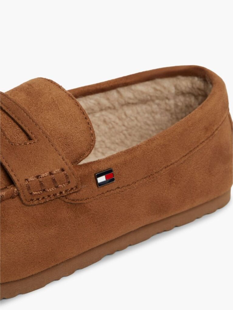Brown Flag Embroidery Driver Slippers  Men