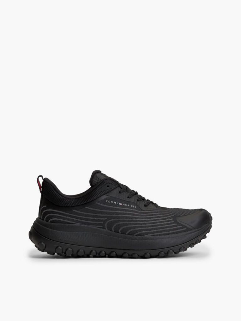 Black Outdoor Jacquard Knit Sneakers  Men