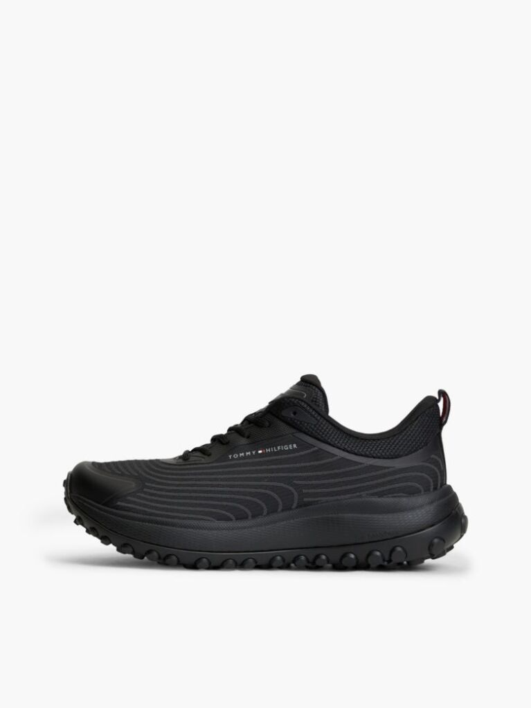 Black Outdoor Jacquard Knit Sneakers  Men