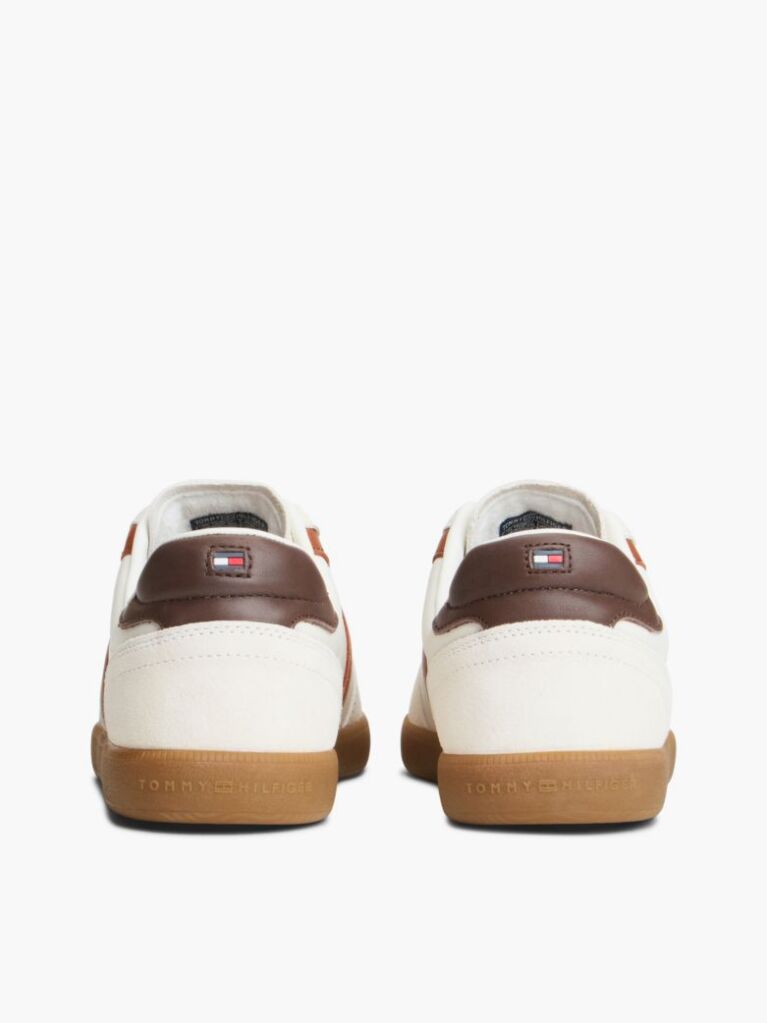 Μπεζ Δερμάτινα Sneakers Με Υφασμάτινα Πάνελ  Άνδρες