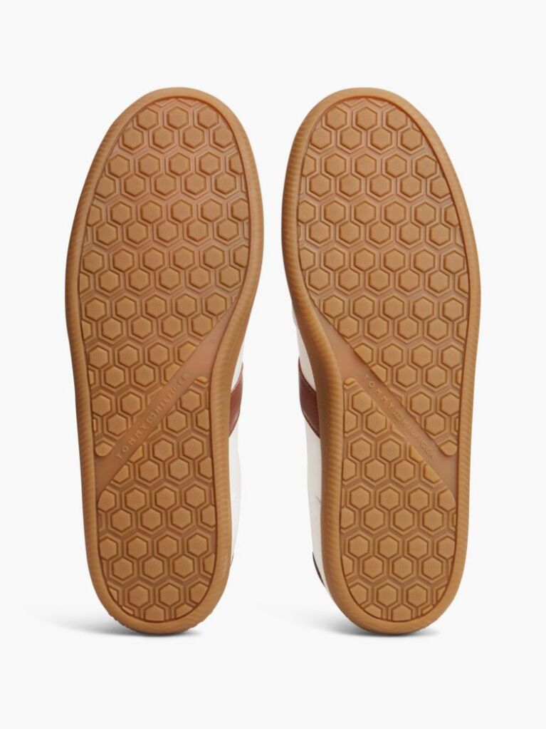 Μπεζ Δερμάτινα Sneakers Με Υφασμάτινα Πάνελ  Άνδρες