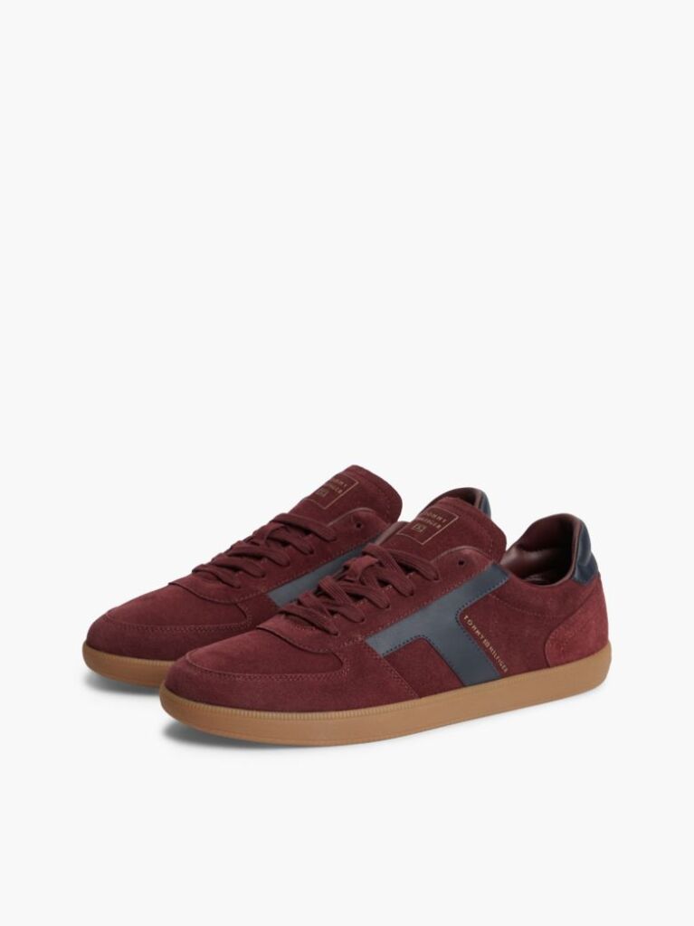 Κόκκινο Σουέτ Sneakers Με Υφασμάτινα Πάνελ  Άνδρες
