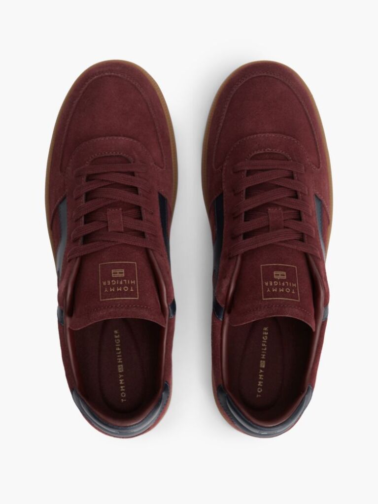 Κόκκινο Σουέτ Sneakers Με Υφασμάτινα Πάνελ  Άνδρες