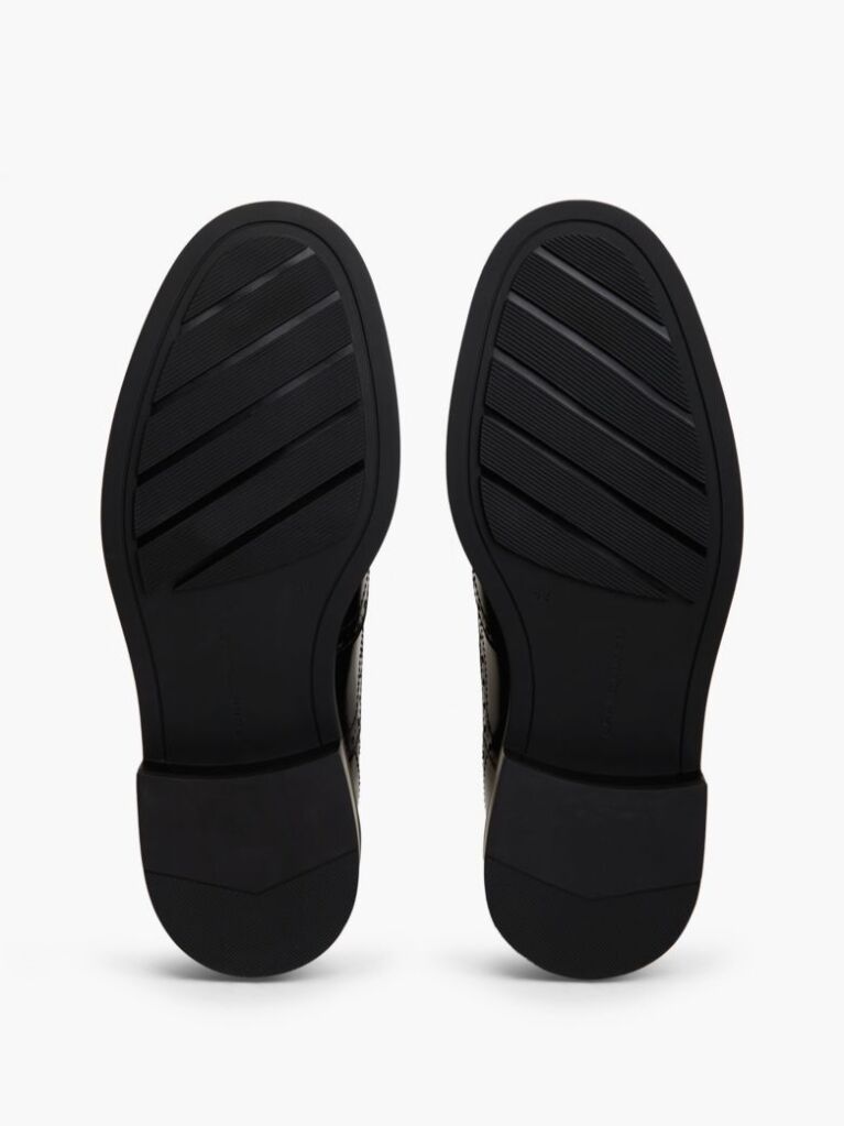 Μαύρο Δερμάτινα Δετά Παπούτσια Με Brogue Λεπτομέρειες  Άνδρες