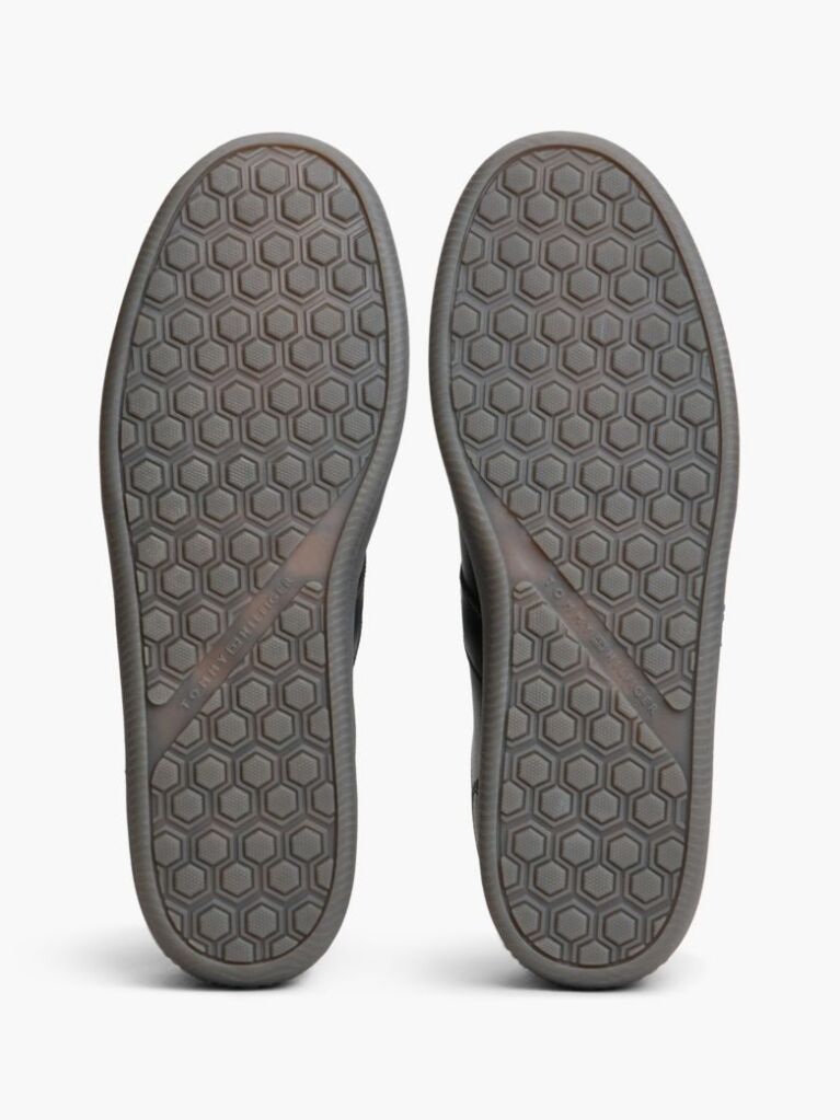 Μαύρο Δερμάτινα Sneakers Με Λογότυπο  Άνδρες