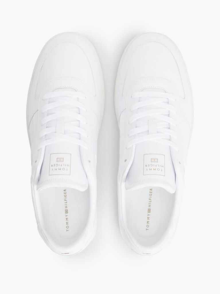 Άσπρο Δερμάτινα Sneakers Με Λογότυπο  Άνδρες