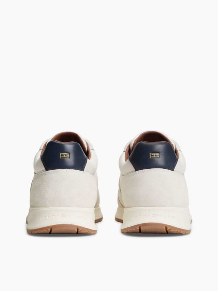 Μπεζ Δερμάτινα Sneakers Με Μίξη Υφών  Άνδρες