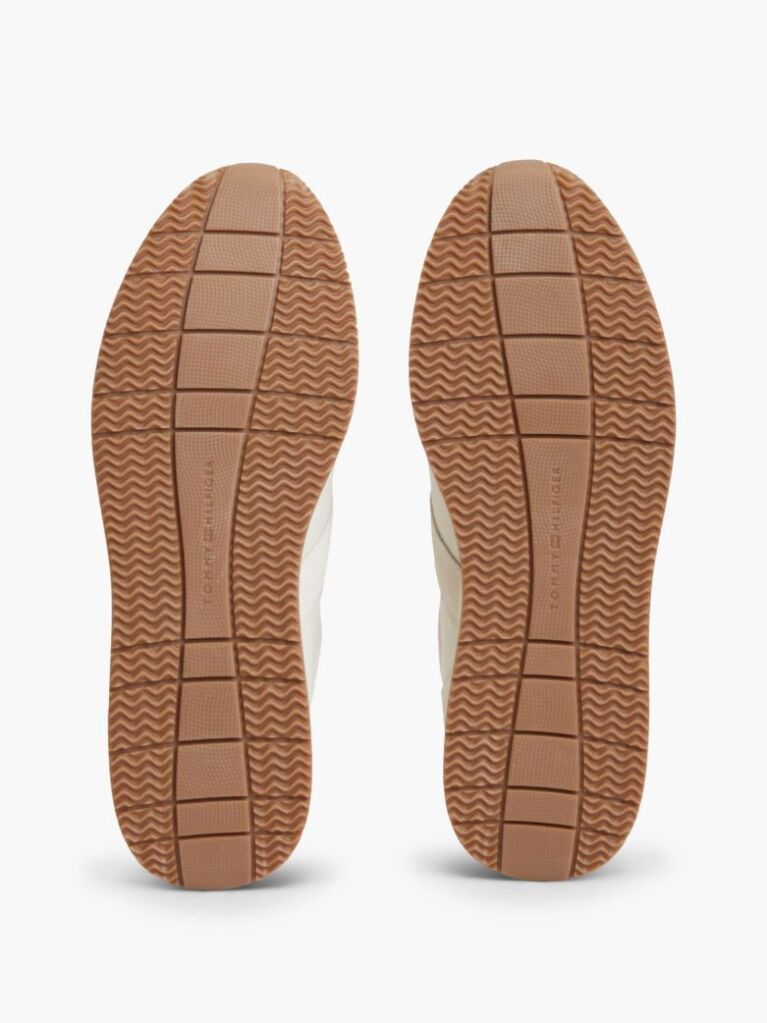 Μπεζ Δερμάτινα Sneakers Με Μίξη Υφών  Άνδρες