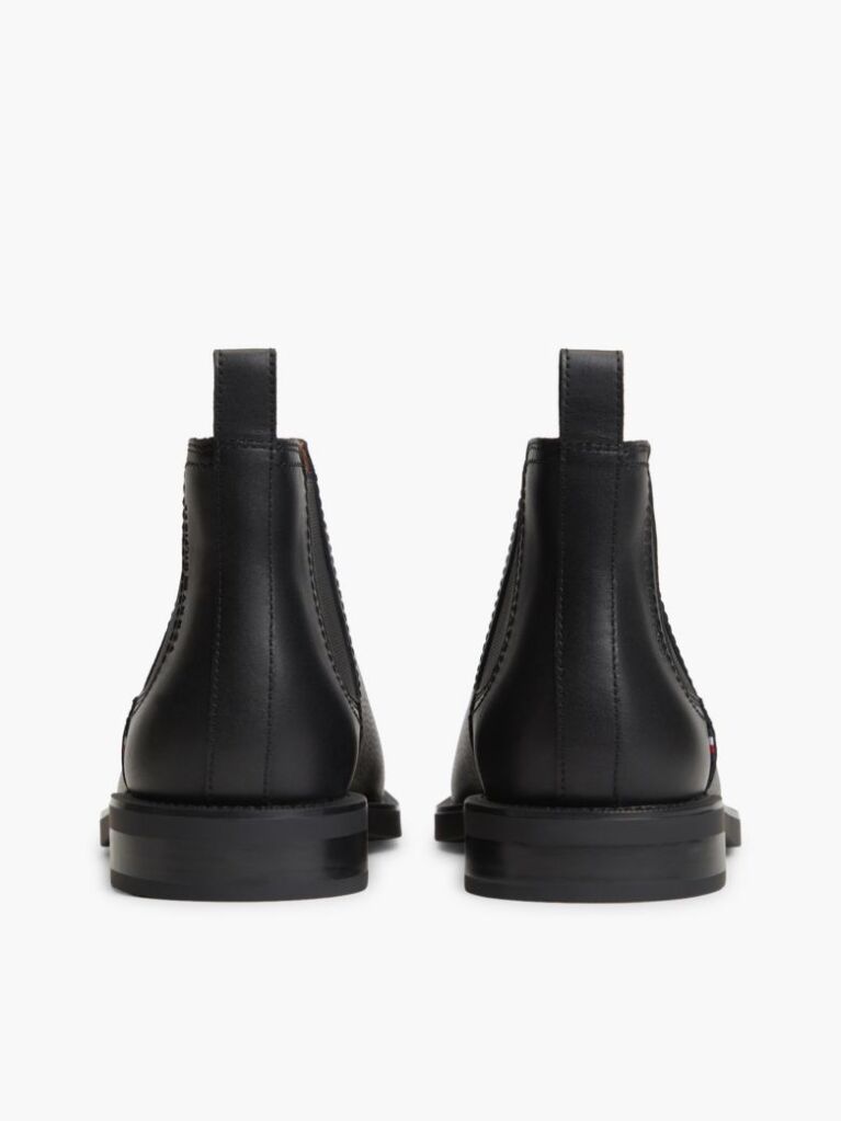 Black Pebble Grain Leather Chelsea Boots  Men