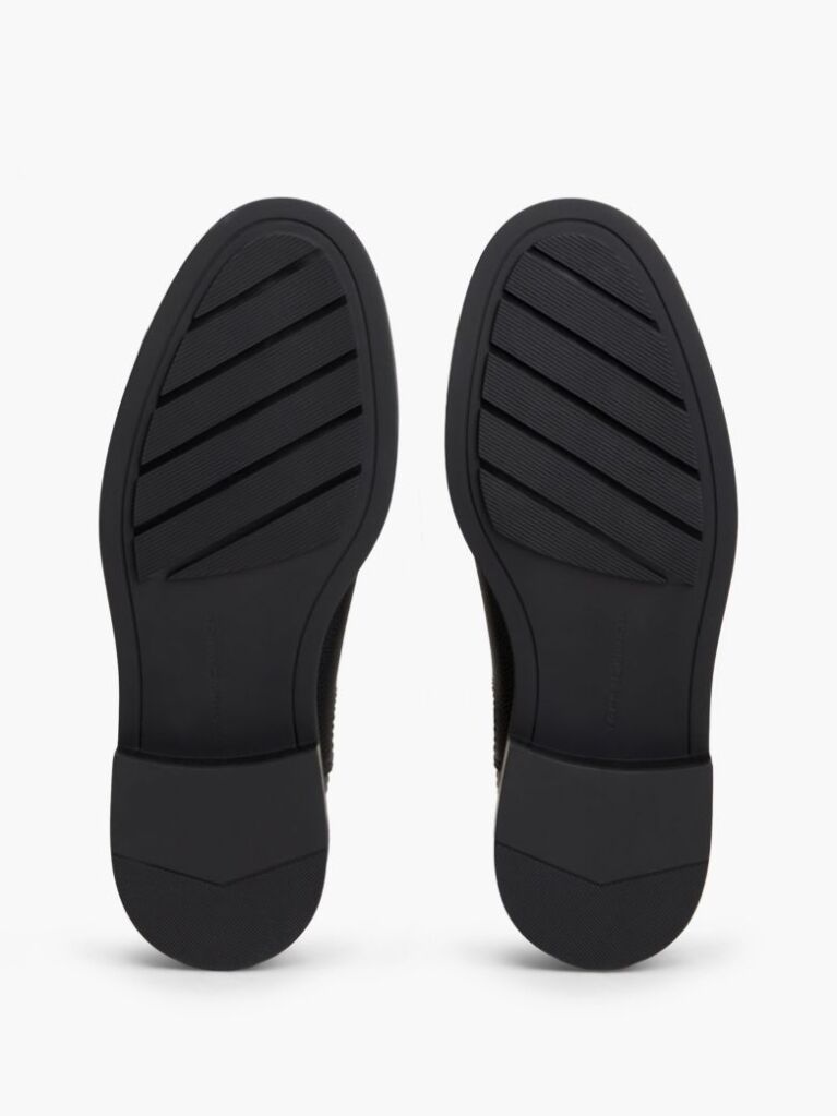 Black Pebble Grain Leather Chelsea Boots  Men