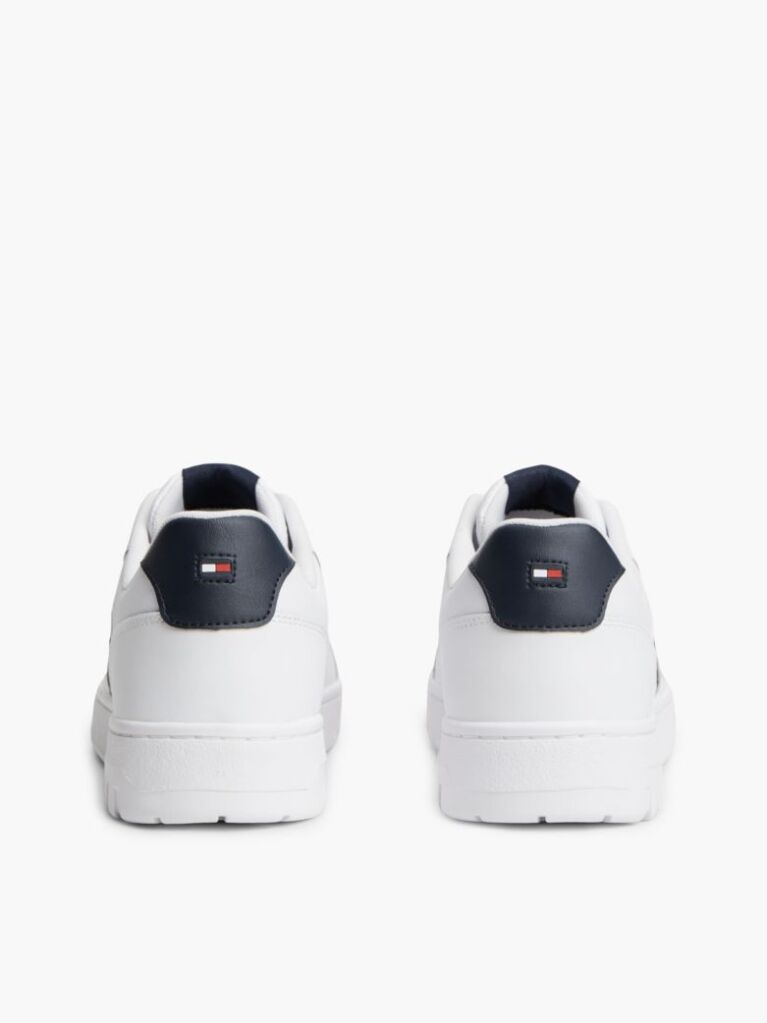 Άσπρο Δερμάτινα Sneakers Basketball Με Global Ριγέ Λεπτομέρεια  Άνδρες