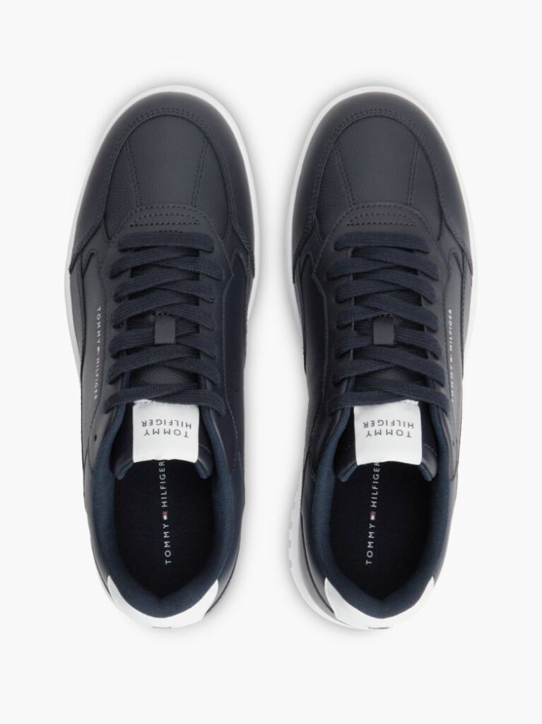 Μπλε Δερμάτινα Sneakers Basketball Με Global Ριγέ Λεπτομέρεια  Άνδρες