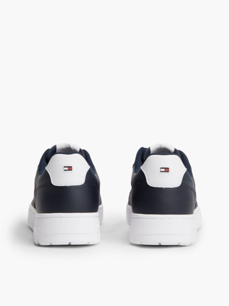 Μπλε Δερμάτινα Sneakers Basketball Με Global Ριγέ Λεπτομέρεια  Άνδρες