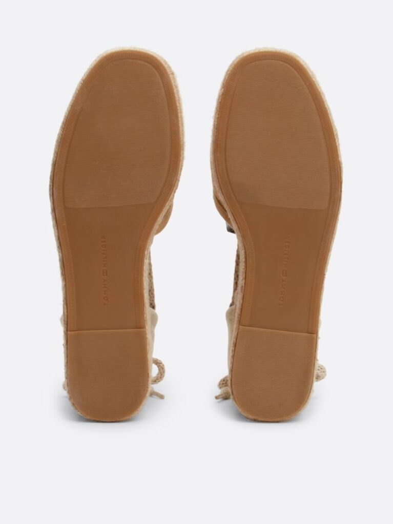 Beige Linen Rope Detail Wedge Heel Sandals  Women