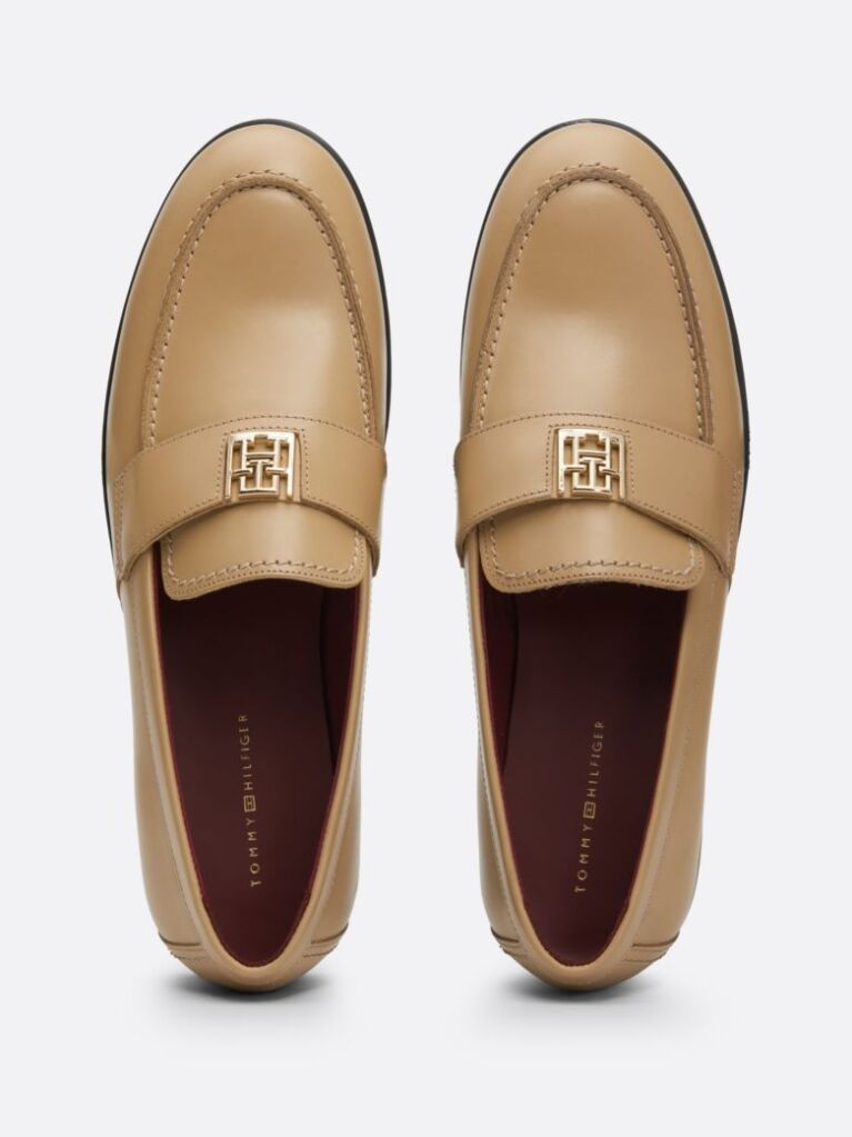Beige Elevated Leather Loafers  Women