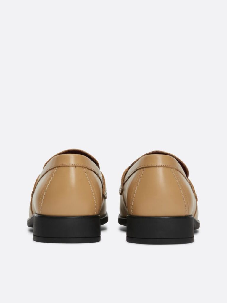 Beige Elevated Leather Loafers  Women