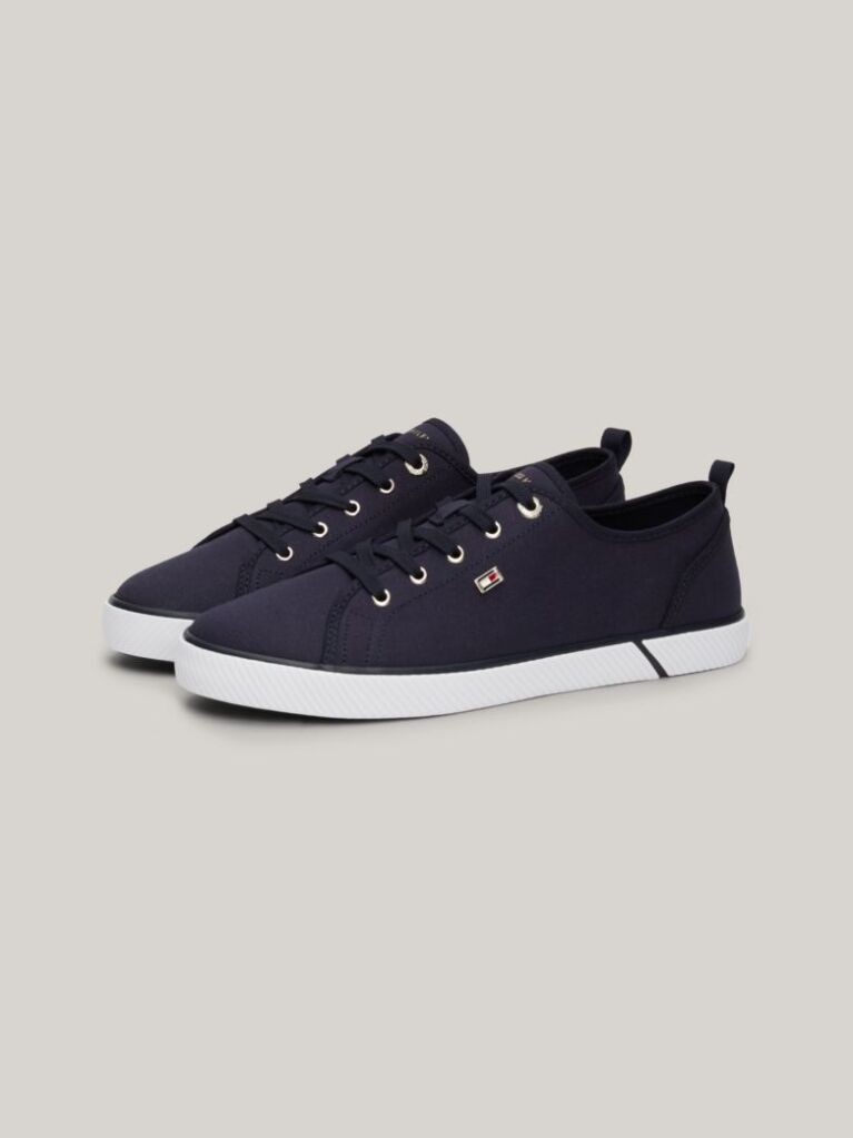 Blue Enamel Flag Canvas Trainers  Women