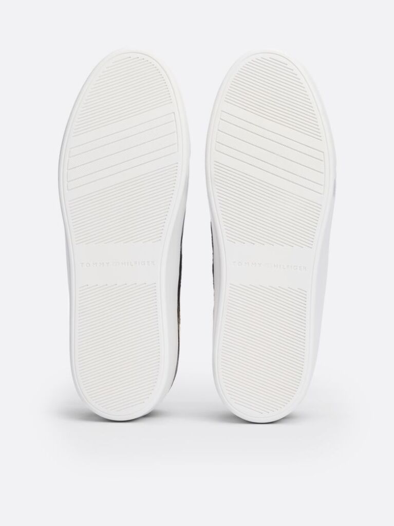 Black TH Monogram Leather Platform Trainers  Women