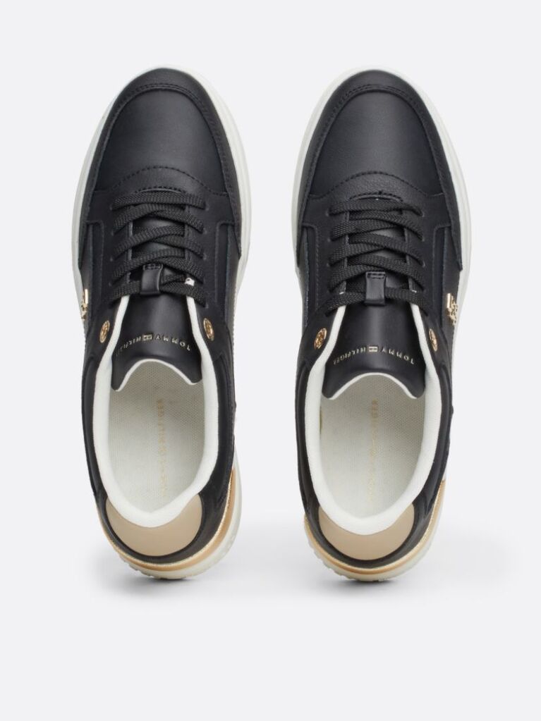 Μαύρο TH Monogram Sneakers Με Chunky Σόλα  Γυναίκες