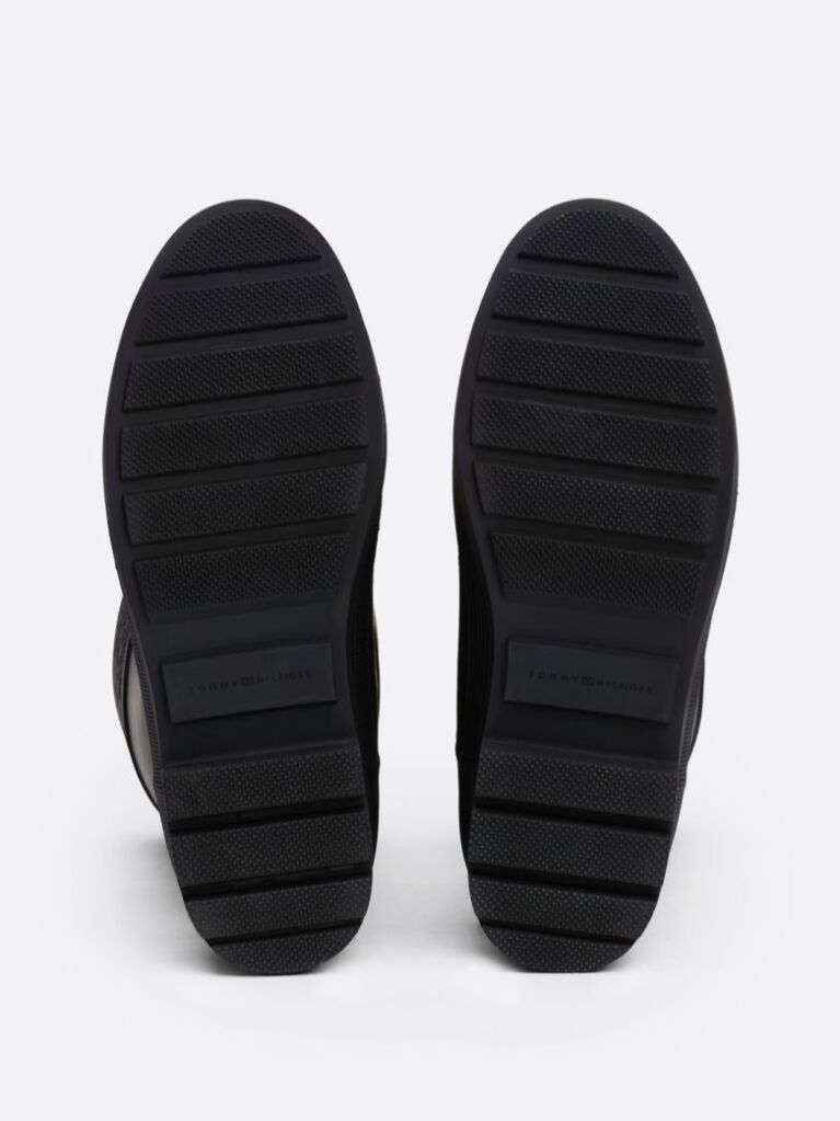 Black TH Monogram Rubber Cleat Rain Boots  Women