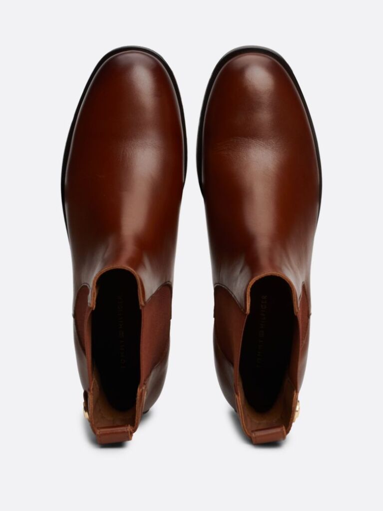 Brown Leather Stud Chelsea Boots  Women