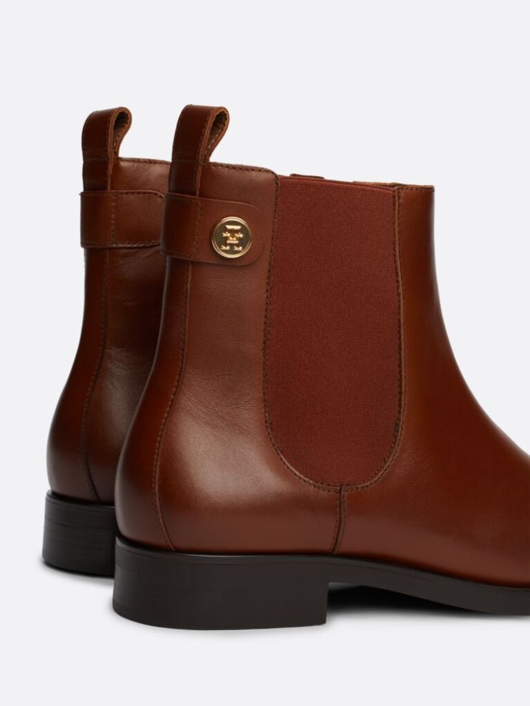 Brown Leather Stud Chelsea Boots  Women