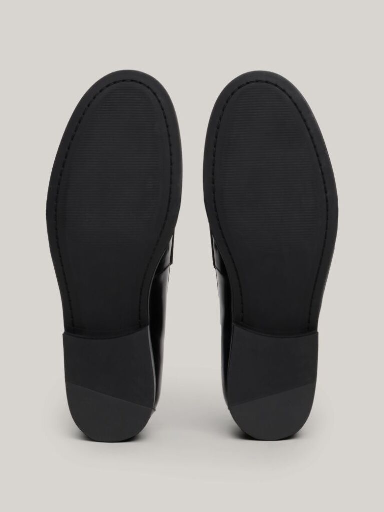 Μαύρο TH Monogram Δερμάτινα Loafers  Γυναίκες